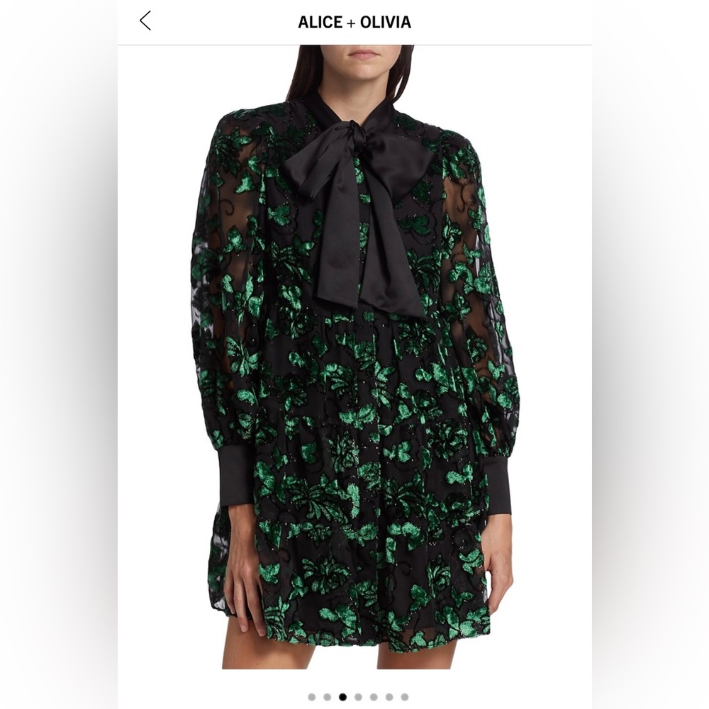 Alice + Olivia Rowen Tie-Front Minidress Size Small
